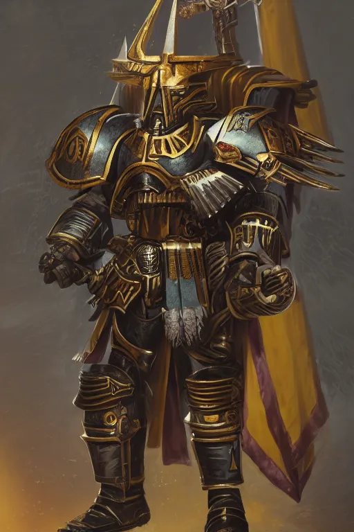 Image similar to armor portrait heros warhammer 4 0 k horus heresy fanart - the primarchs emperor by johannes helgeson animated with vfx concept artist & illustrator global illumination ray tracing hdr fanart arstation zbrush central hardmesh 8 k octane renderer comics stylized