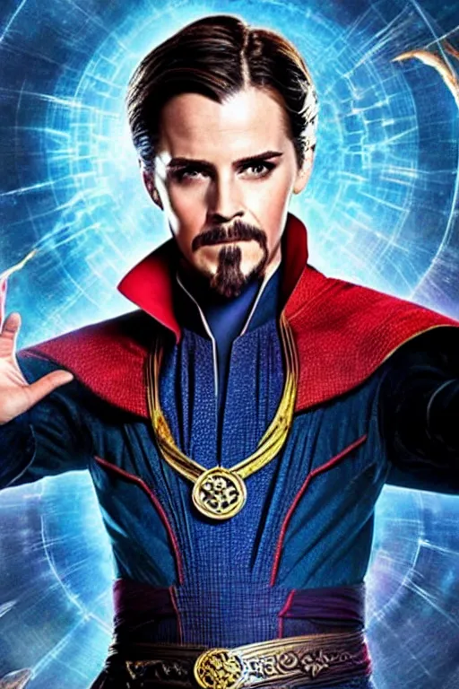 Image similar to emma watson as doctor strange, hyper realistic