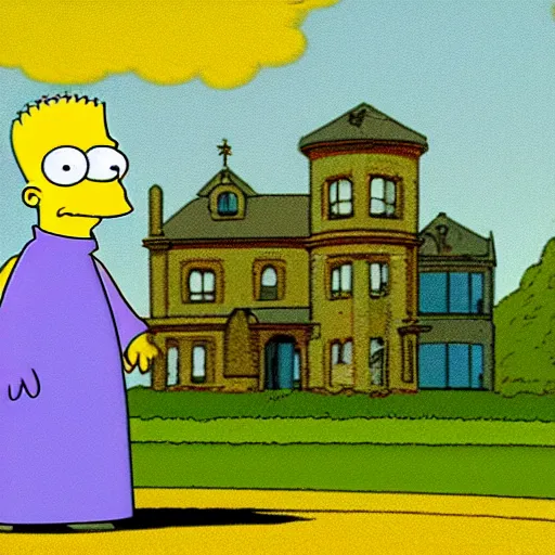 Image similar to ghost under a sheet haunting the Simpsons, Simpsons Halloween special