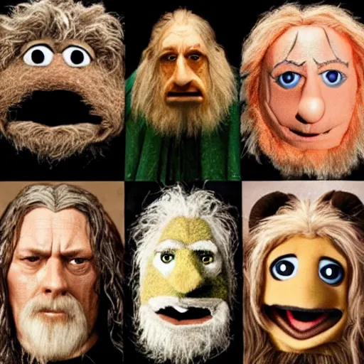 Prompt: lotr cast as muppets