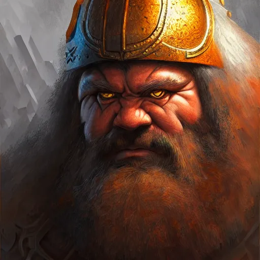 Image similar to portrait painting of a dwarven berserker, sharp focus, award - winning, trending on artstation, masterpiece, highly detailed, intricate. art by james ryman