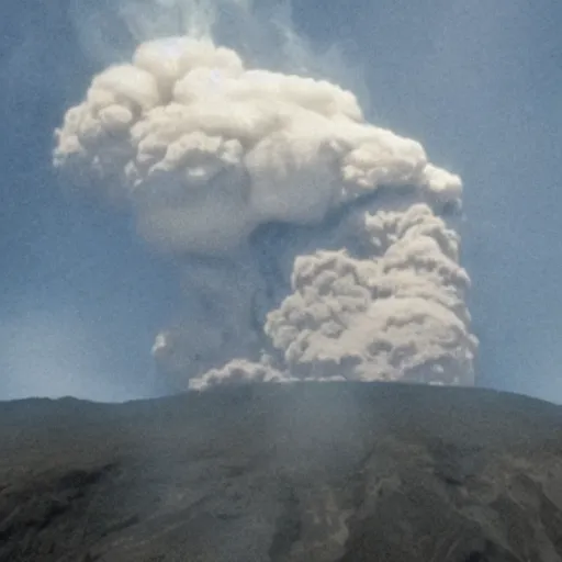 Prompt: agent cooper floating above an active volcano