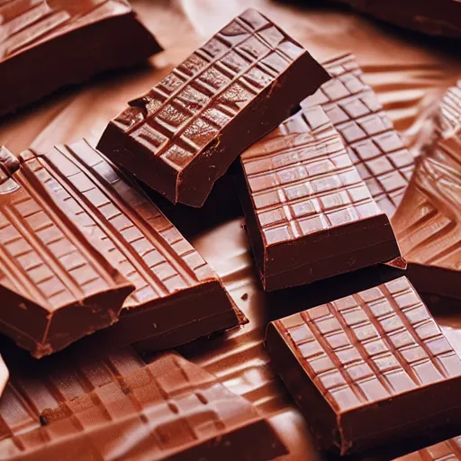 Image similar to extremely delicious looking photo of chocolate bar, expensive top quality product, most perfect chocolate on the world, small manufacture, unique style, 8 k, product photography, professional studio photography