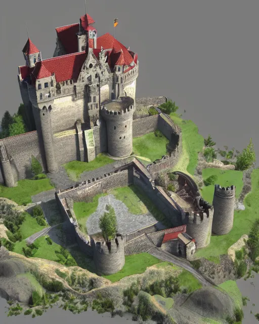 Prompt: give me a most beautiful castle 3 d render