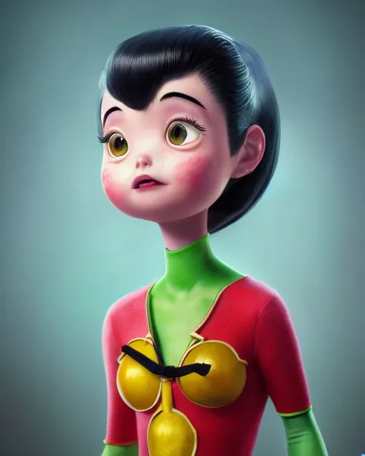 Prompt: an epic comic book style full body portrait painting of robin bubble head, elegant, character design by Mark Ryden and Pixar and Hayao Miyazaki, unreal 5, DAZ, hyperrealistic, octane render, cosplay, RPG portrait, dynamic lighting, intricate detail, summer vibrancy, cinematic