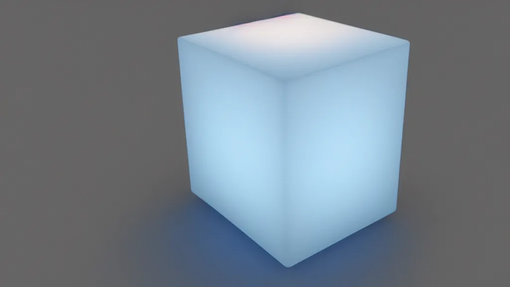 Image similar to a vapor cube, 8 k, rim lighting, lumen global illumination, opaque, glowing