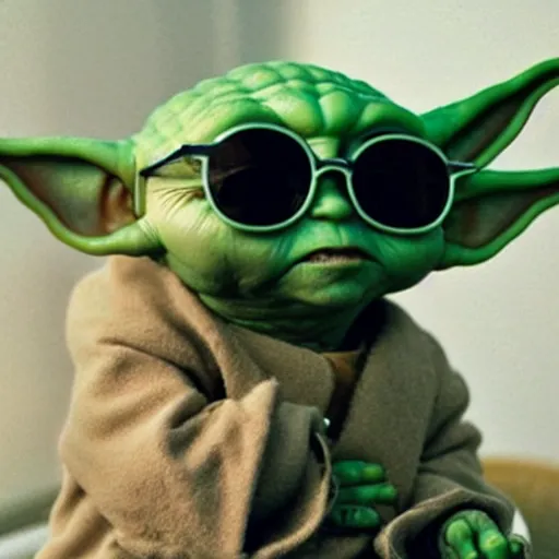 Prompt: baby yoda wearing sunglasses