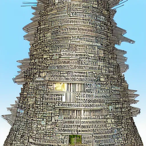 Image similar to a digital! Tower of Babel, detailed digital art, trending on artstation