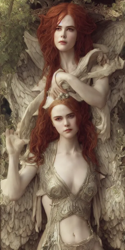 Image similar to lolita nicole kidman, beautiful fantasy maiden, dungeons and dragons, masterpiece by edgar maxence and ross tran and michael whelan, gustav dore, 8 k, octane render