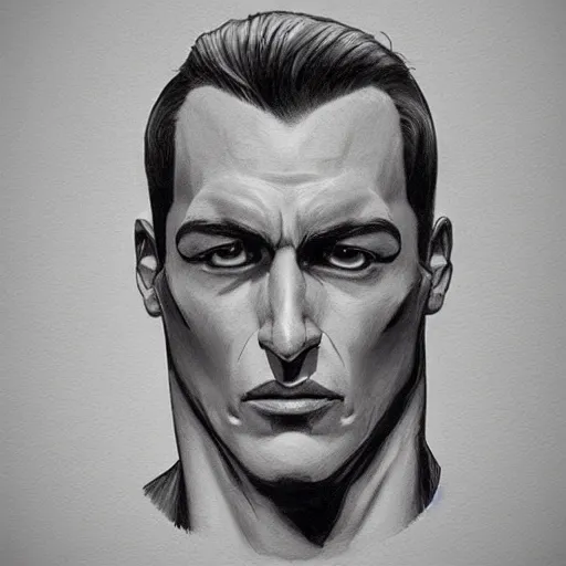 Prompt: Human face, Male, Style of Alex Ross, Highly detailed