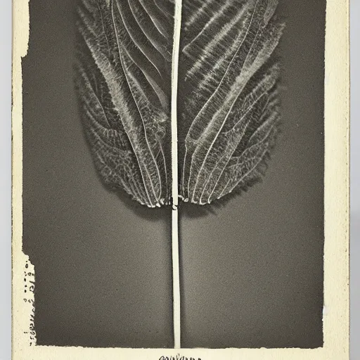 Prompt: page from an AI herbarium with plants photographed by Karl Blossfeldt, 1920s Polaroid,