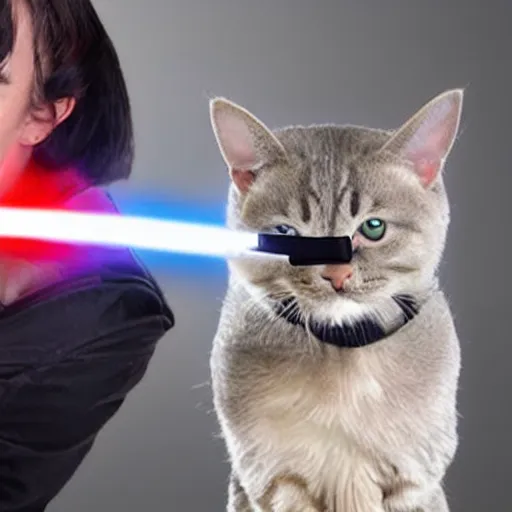 cats fighting with lightsabers