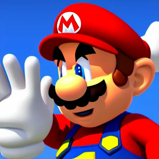 Image similar to 3 d render of mario without a hat, nintendo game