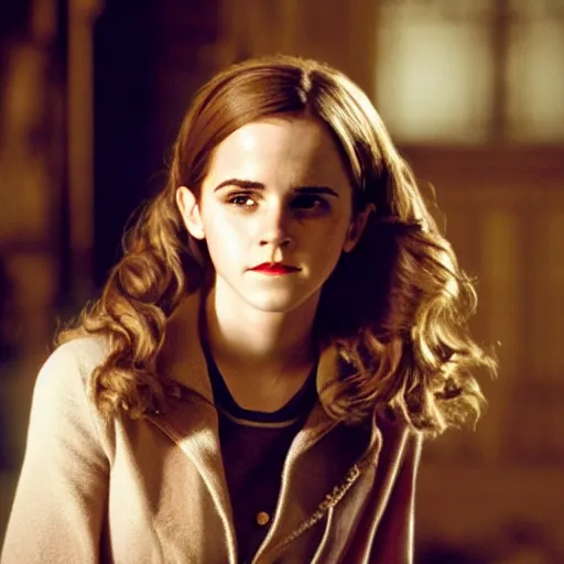 Image similar to photograph. emma watson as hermione granger ( 1 9 5 5 ). extremely detailed. 4 k.