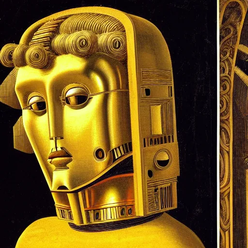 Image similar to c - 3 p 0, elegant portrait by sandro botticelli, detailed, symmetrical, intricate