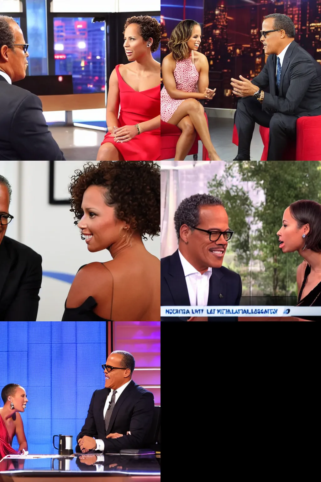 Prompt: lester holt interviewing alicia keys