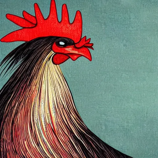 Image similar to ai producing the most popular imaginative and best art ever of a rooster