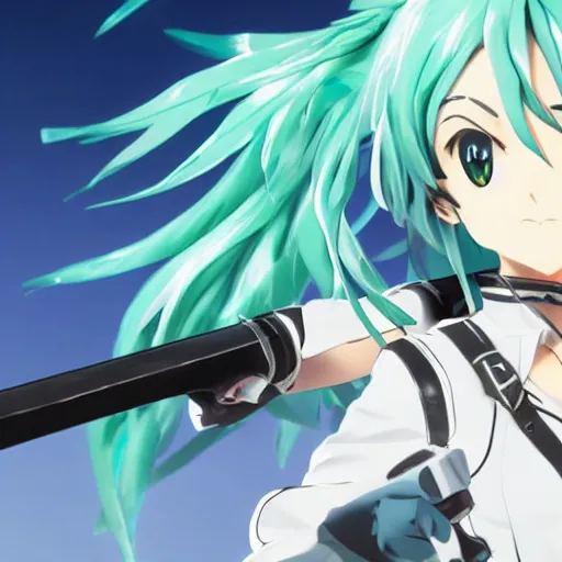 Image similar to sinon from sword art online 4k detailed