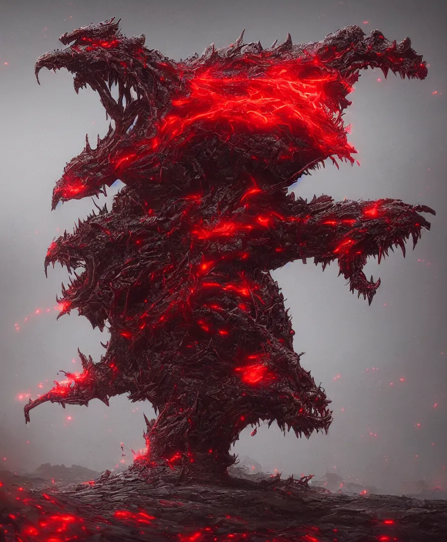 Prompt: hyper realistic brain monster, art by greg rutkowski, intricate, ultra detailed, photorealistic, black and red colors, trending on artstation, octane render, 4 k, 8 k