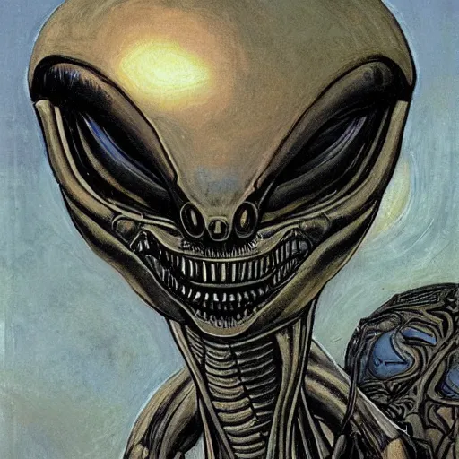 Image similar to alien by viktor vasnetsov