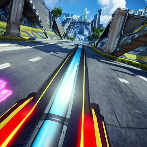 Image similar to still of a next generation f - zero game made in unreal engine 5, hdr highly detailed and intricate