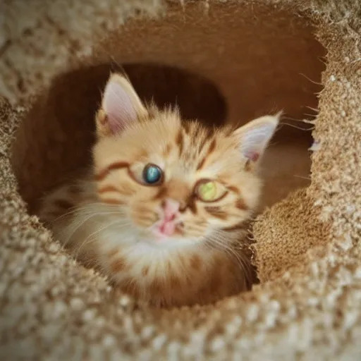 Image similar to kitten living inside a sandwish, hyper detailed