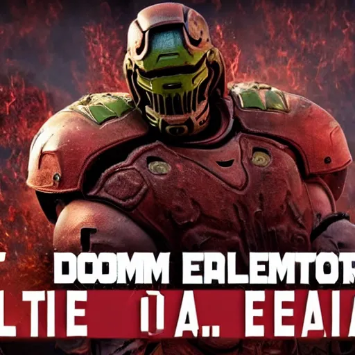 Prompt: doom eternal football demon