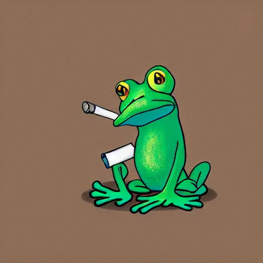 Image similar to frog smoking a joint