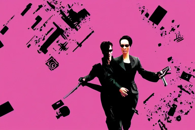 Image similar to the matrix background color pink