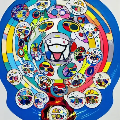 Image similar to astronaut painting by takashi murakami