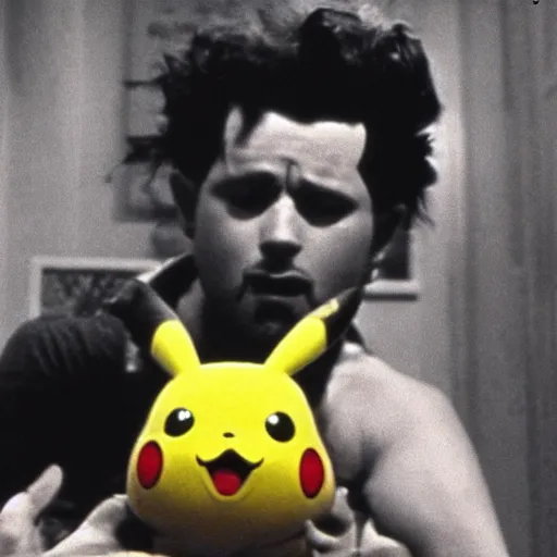 Prompt: Pikachu in Eraserhead (1977), vintage