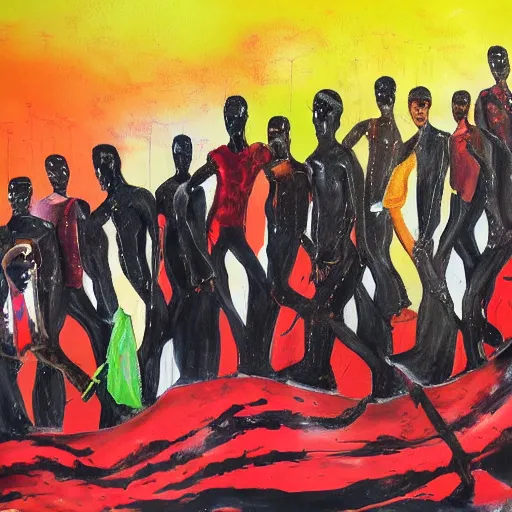 Image similar to a messy painting of black unity.
