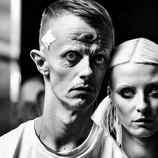 Image similar to die antwoord in prison, candid photography