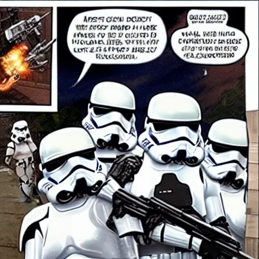 Image similar to stormtroopers shooting at greg heffley
