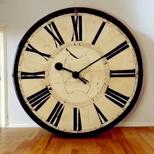 Image similar to a photo of a table made out of a big clock,