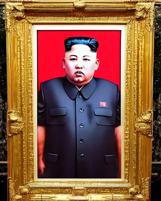 Image similar to portrait photo of kim jong - un kardashian