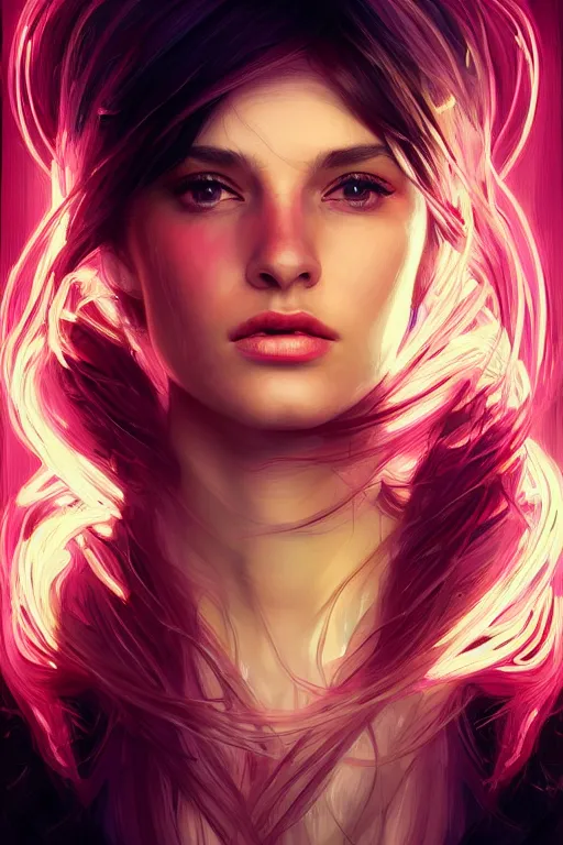 Image similar to portrait beautiful female formula one car-racer, at racer track, formula one car, ssci-fi, fantasy, intricate, very very beautiful, elegant, human anatomy, neon light, highly detailed, digital painting, artstation, concept art, soft light, smooth, sharp focus, illustration, art by tian zi and WLOP and alphonse mucha
