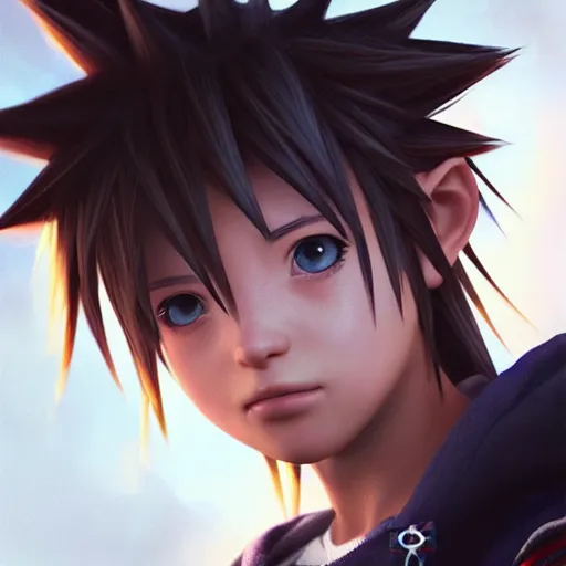 Prompt: photo realistic image of sora from kingdom hearts, stunning 3 d render inspired art by istvan sandorfi and greg rutkowski, perfect facial symmetry, realistic, highly detailed attributes and atmosphere, dim volumetric cinematic lighting,