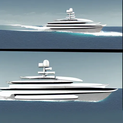 Image similar to comic frame of a megayacht by bill waterson