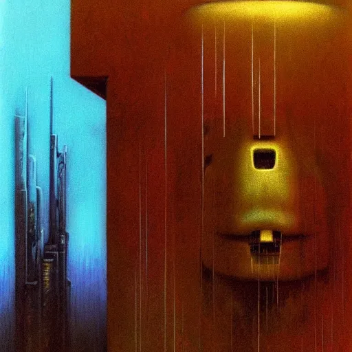 Image similar to cyberpunk by zdzisław beksinski