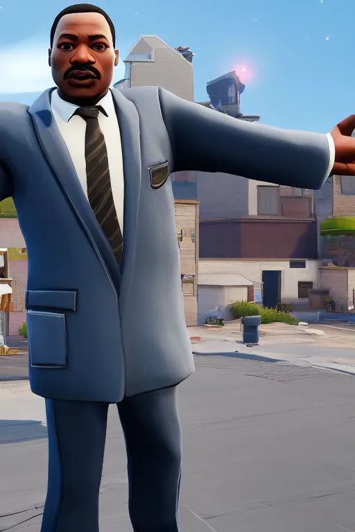 Image similar to martin luther king, fortnite character, unreal engine. 4 k, highly detailed