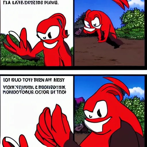 Prompt: a ugandan knuckles meme