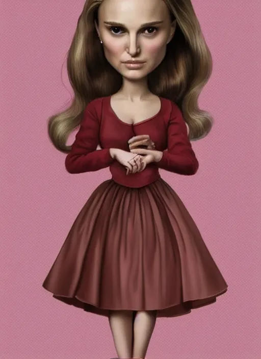 Image similar to natalie portman as a mark ryden doll, detailed digital art, trending on Artstation