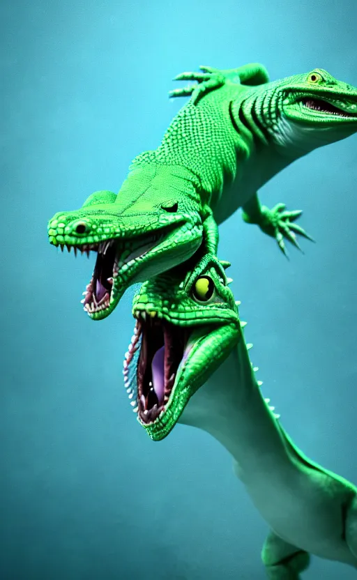 Image similar to humanoid lizard screaming, made of white translucent gelatin, under water, cinematic render, octane renderer