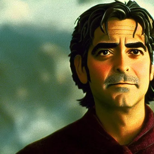 Image similar to frame of george clooney from miyazaki's howl's moving castle