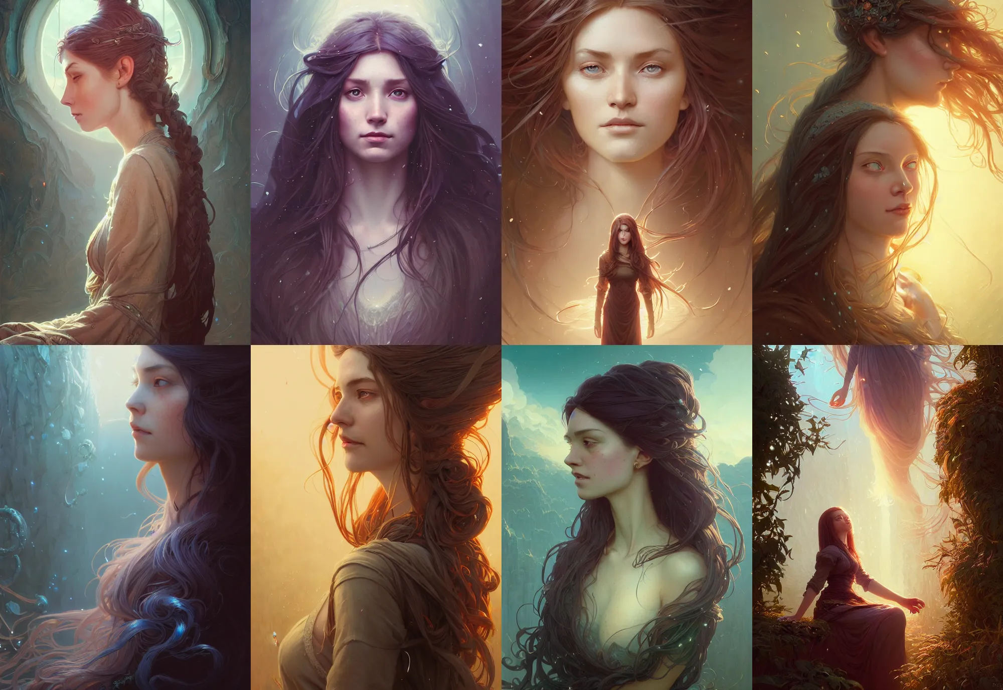 Prompt: highly detailed portrait of a woman with long hairs, stephen bliss, unreal engine, fantasy art by greg rutkowski, loish, rhads, ferdinand knab, makoto shinkai and lois van baarle, ilya kuvshinov, rossdraws, tom bagshaw, alphonse mucha, global illumination, radiant light, detailed and intricate environment