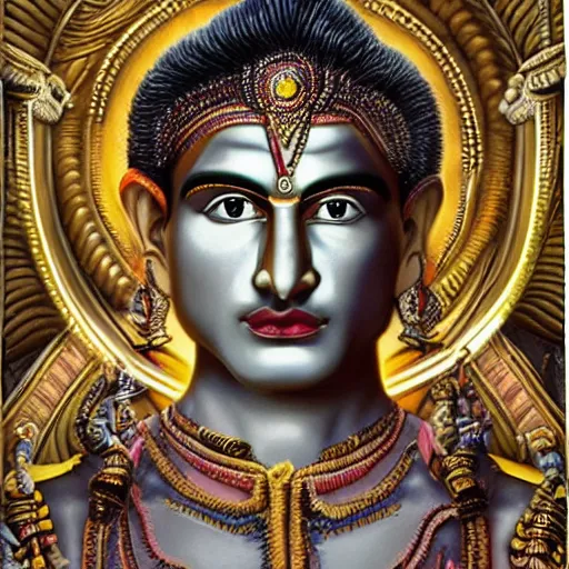 Prompt: hyperrealistic artwork depiction of Tom Cruise as the Hindu God Vishnu