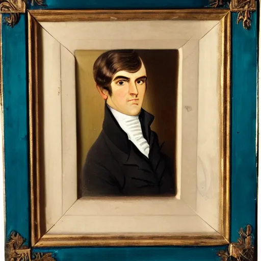 Prompt: regency era painting of a young ringo clean shaven