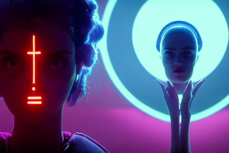 Image similar to vfx film, love death and robots, flat color profile low - key lighting award winning photography arri alexa cinematography, hyper real photorealistic cinematic, atmospheric cool colorgrade