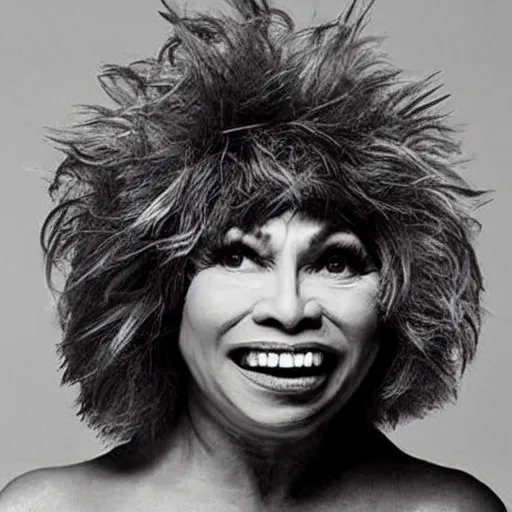 Image similar to tina turner face on a turnip vegetable